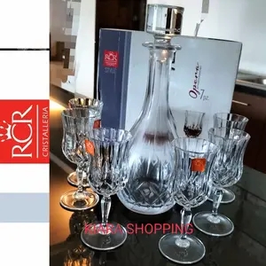 RCR Decanter Wine set 7pcs kristal Opera set italy