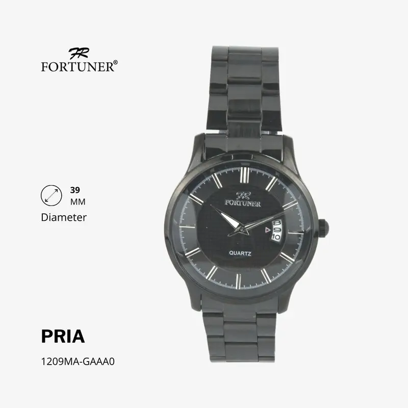 Fortuner Jam Tangan Couple Analog Black Water Resistant Alister 6