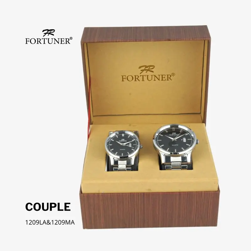 Fortuner Jam Tangan Couple Analog Black Water Resistant Alister 1