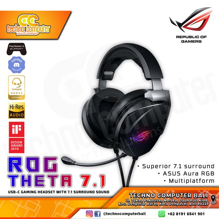 Gambar HEADSET GAMING ASUS ROG Theta 7.1 with AI Noise Cancelling Microphone dari Techno Computer Bali Kota Denpasar Tokopedia