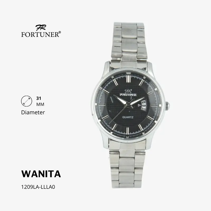 Fortuner Jam Tangan Couple Analog Black Water Resistant Alister 5