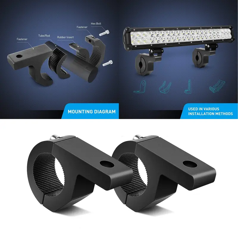 Bracket / Braket Crashbar Jepit Lampu LED Tembak / Sorot Stang Motor 0