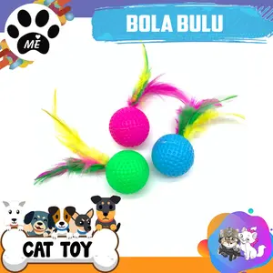 Mainan Kucing Mainan Bola Kucing BULU AYAM