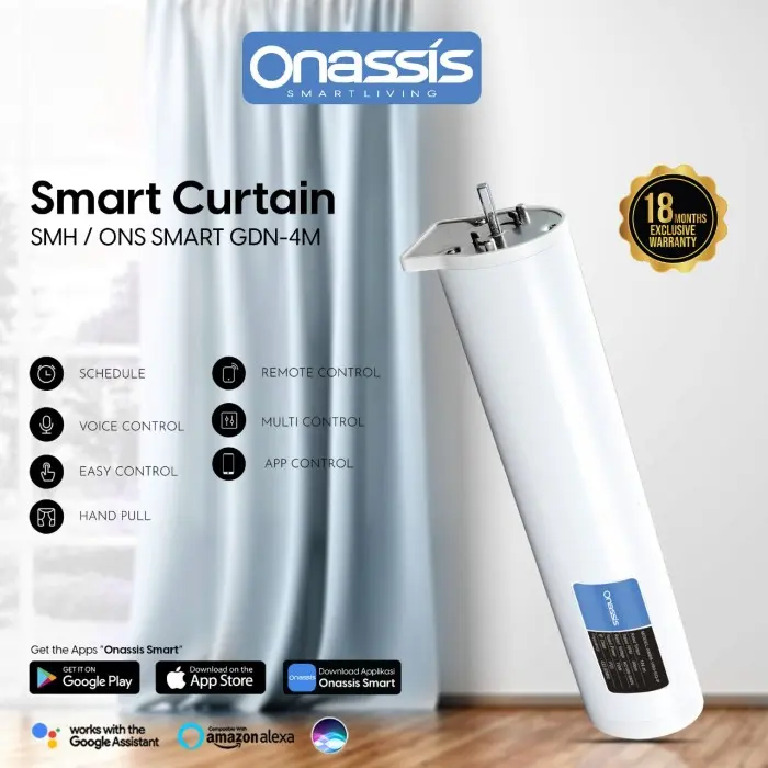 ONASSIS SMART CURTAIN ADJUSTABLE RAIL 2,2 - 4M SMART HOME INTEGRATED 0
