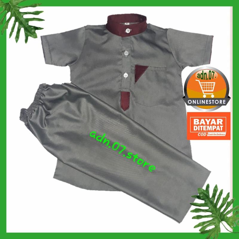 setelan baju koko takwa muslim anak laki laki lengan pendek toyobo 0