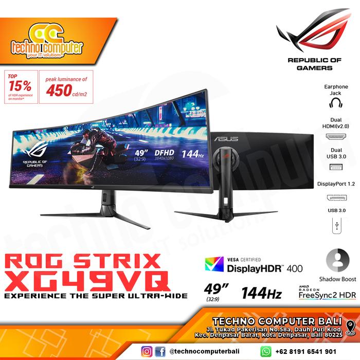 Gambar LED MONITOR ASUS ROG Strix XG49VQ Super Ultra Wide 49inch DFHD 144Hz dari Techno Computer Bali Kota Denpasar Tokopedia