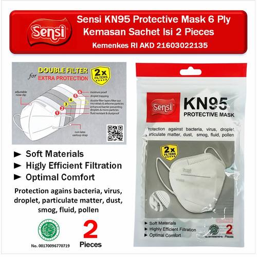 Masker Sensi KN95 6Ply Protective Mask Sachet isi 2