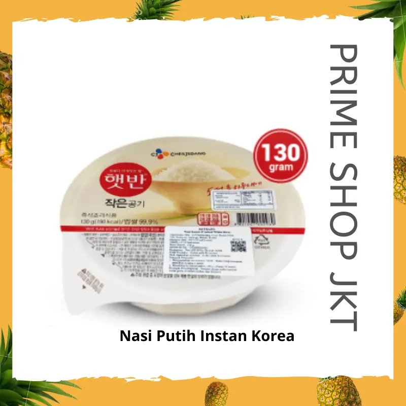 CJ Hetbahn Cooked White Rice Korea Nasi Putih Instan Travel Saji 130gr