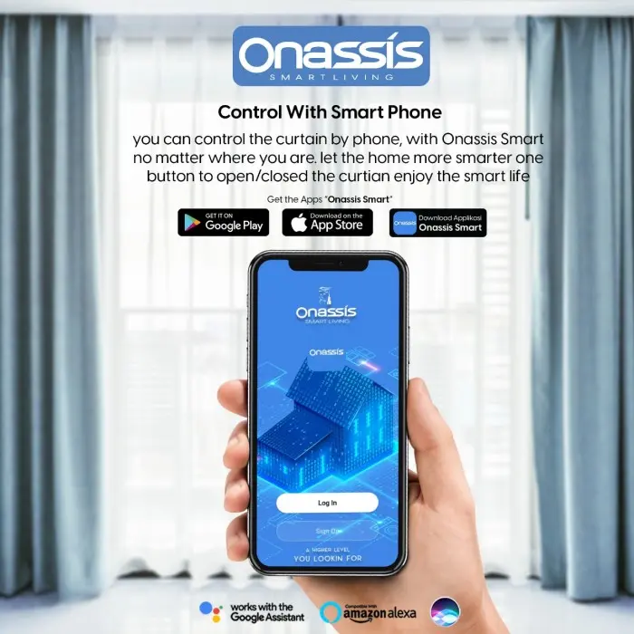 ONASSIS SMART CURTAIN ADJUSTABLE RAIL 2,2 - 4M SMART HOME INTEGRATED 3