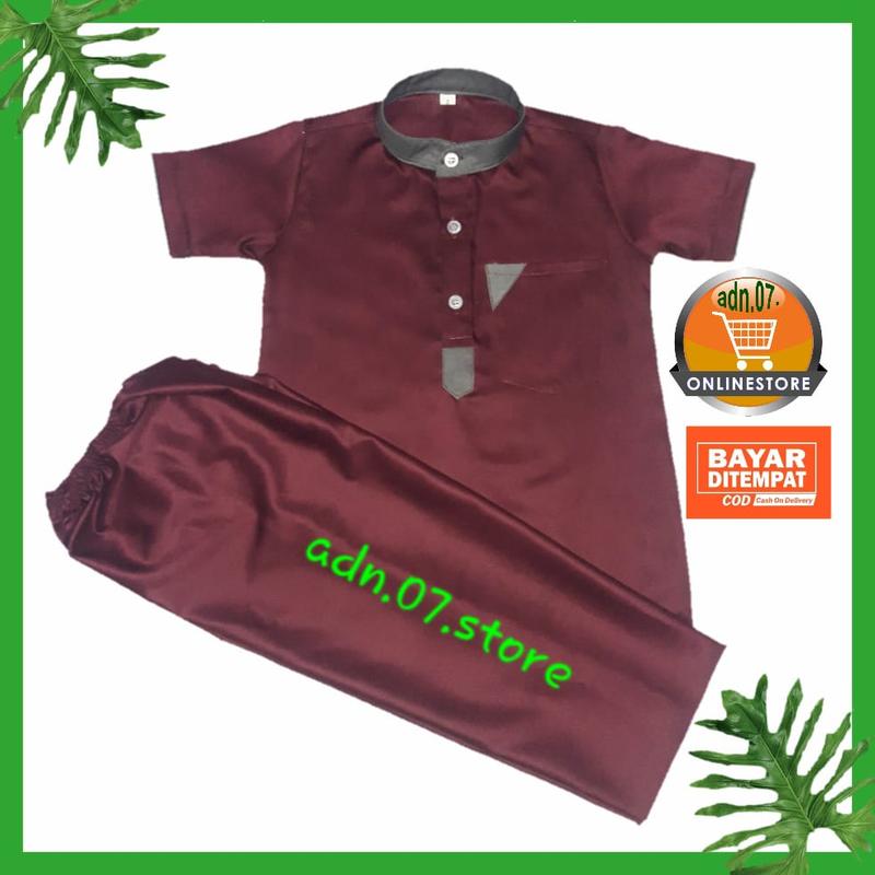 setelan baju koko takwa muslim anak laki laki lengan pendek toyobo 2
