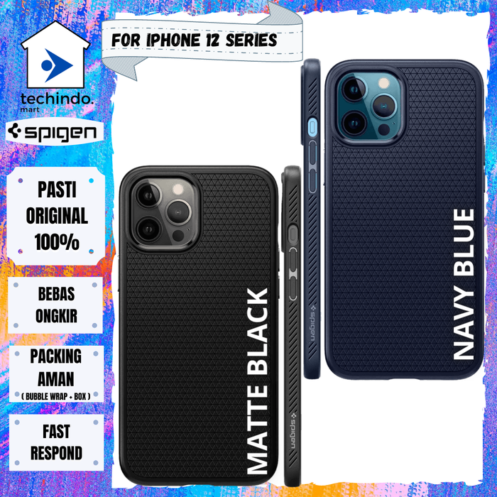 Gambar Case iPhone 12 / Pro / Max / Mini Spigen Liquid Air Softcase Casing dari techindo mart Kota Surabaya Tokopedia