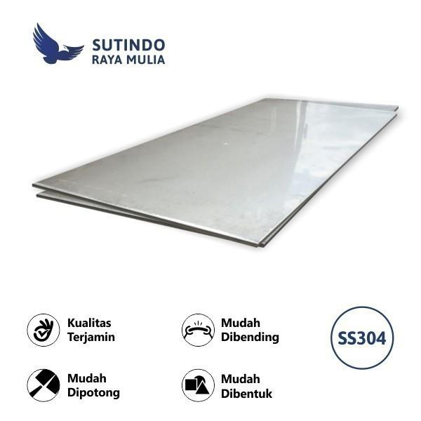 Gambar Plat Stainless Steel 304 Finish 2B 0.8MM x 4 x 8 Feet dari Sutindo Shop Kota Surabaya Tokopedia