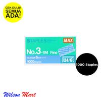 Gambar MAX STAPLES NO 3-1M FINE ISI 1000 24-6 LEG LENGTH 6 MM 0,25 INCH dari Wilson Mart Kota Administrasi Jakarta Barat 1 Tokopedia