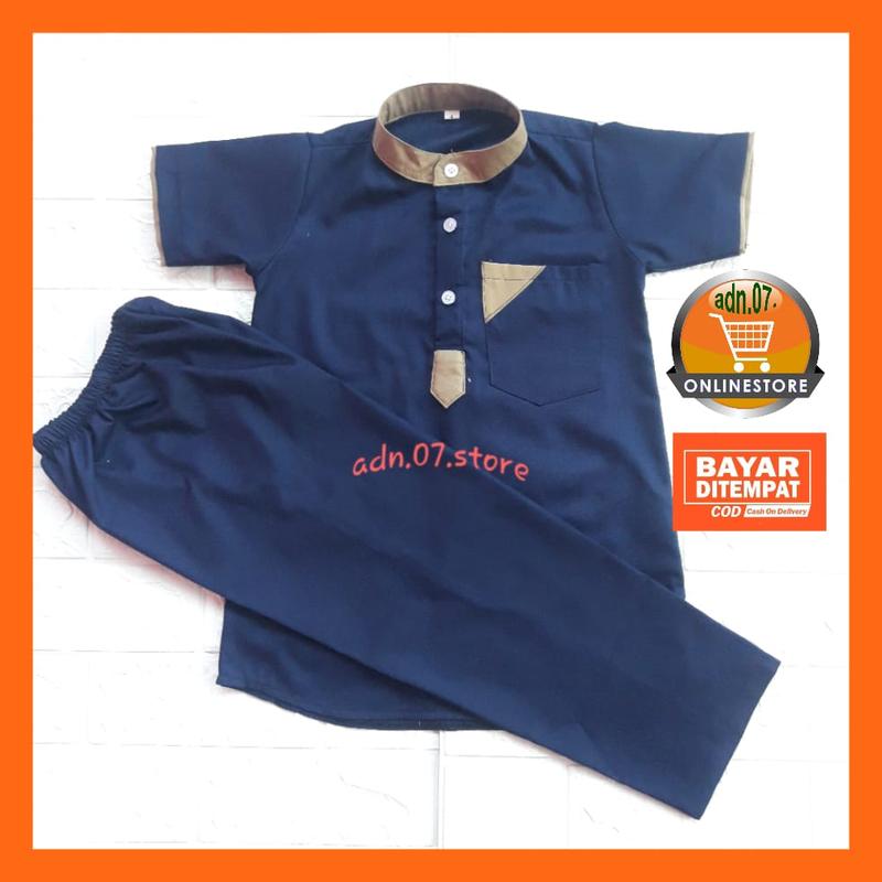 setelan baju koko takwa muslim anak laki laki lengan pendek toyobo 1