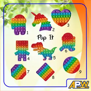 POP IT - Rainbow Viral Push Pop Bubble Fidget Mainan Pop It