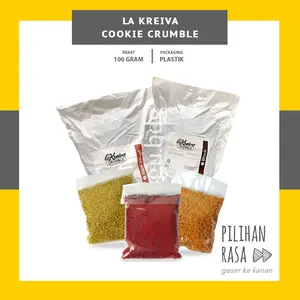 COOKIE CRUMBLE LA KREIVA 100GR - TOPPING DONAT - TOPING PISANG COKLAT