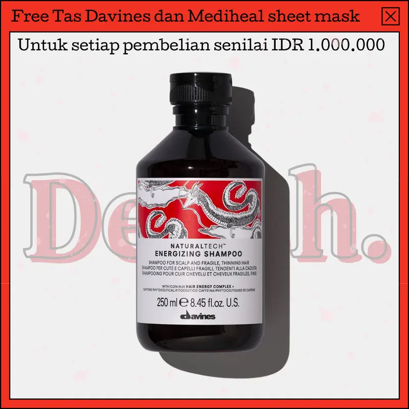 Davines - Energizing Shampoo 250ml 250 ml untuk rambut rontok parah 0