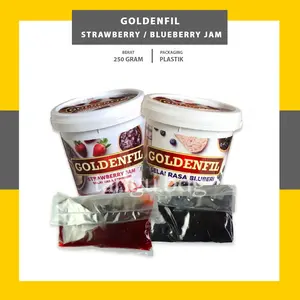 GOLDENFIL STRAWBERRY BLUBERRY JAM 250GR - SELAI RASA BUAH OLESAN ROTI