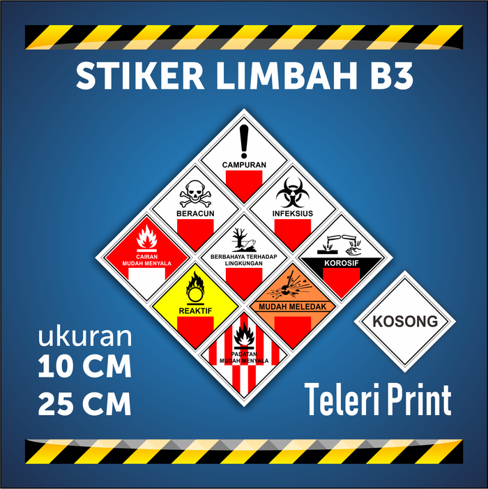 Sticker Label B3 Jual Stiker Limbah B3 ukuran 10 cm dan 25 cm - 10 CM, KOSONG - Kab ...