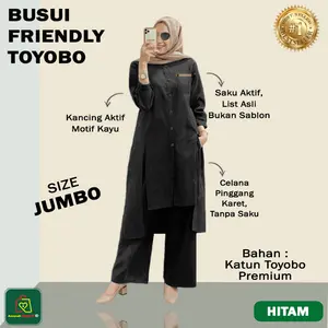 Setelan Baju Wanita Menyusui BUSUI FRIENDLY TOYOBO Jumbo / 26782