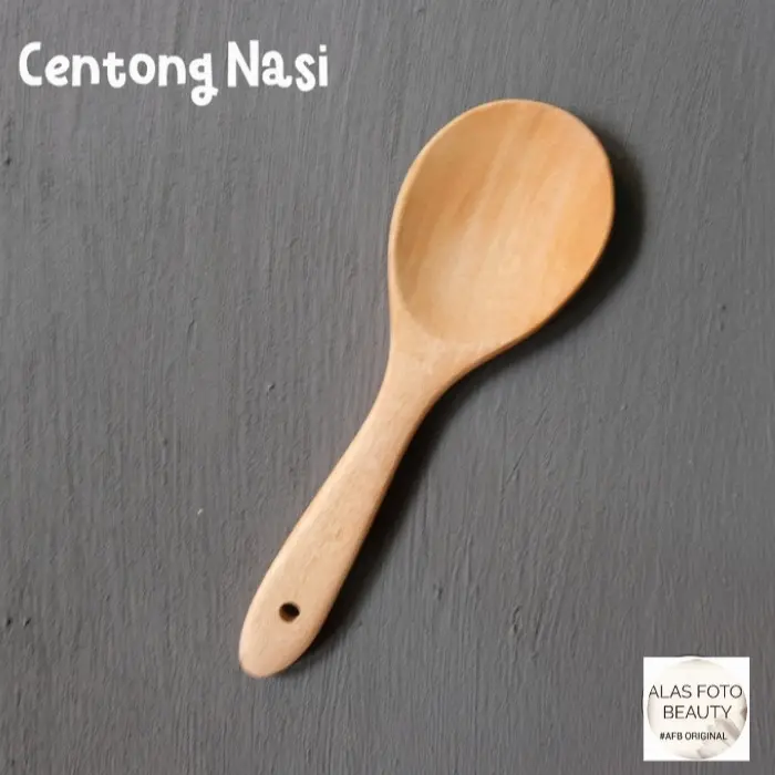 centong nasi / spatula kayu food grade props foto