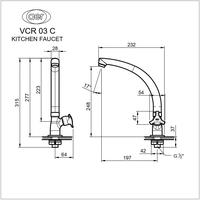 Gambar AER Kran Air Dapur Kuningan/Untuk Meja/Brass Kitchen Faucet/VCR 03C dari Sutindo Shop Kota Surabaya 2 Tokopedia