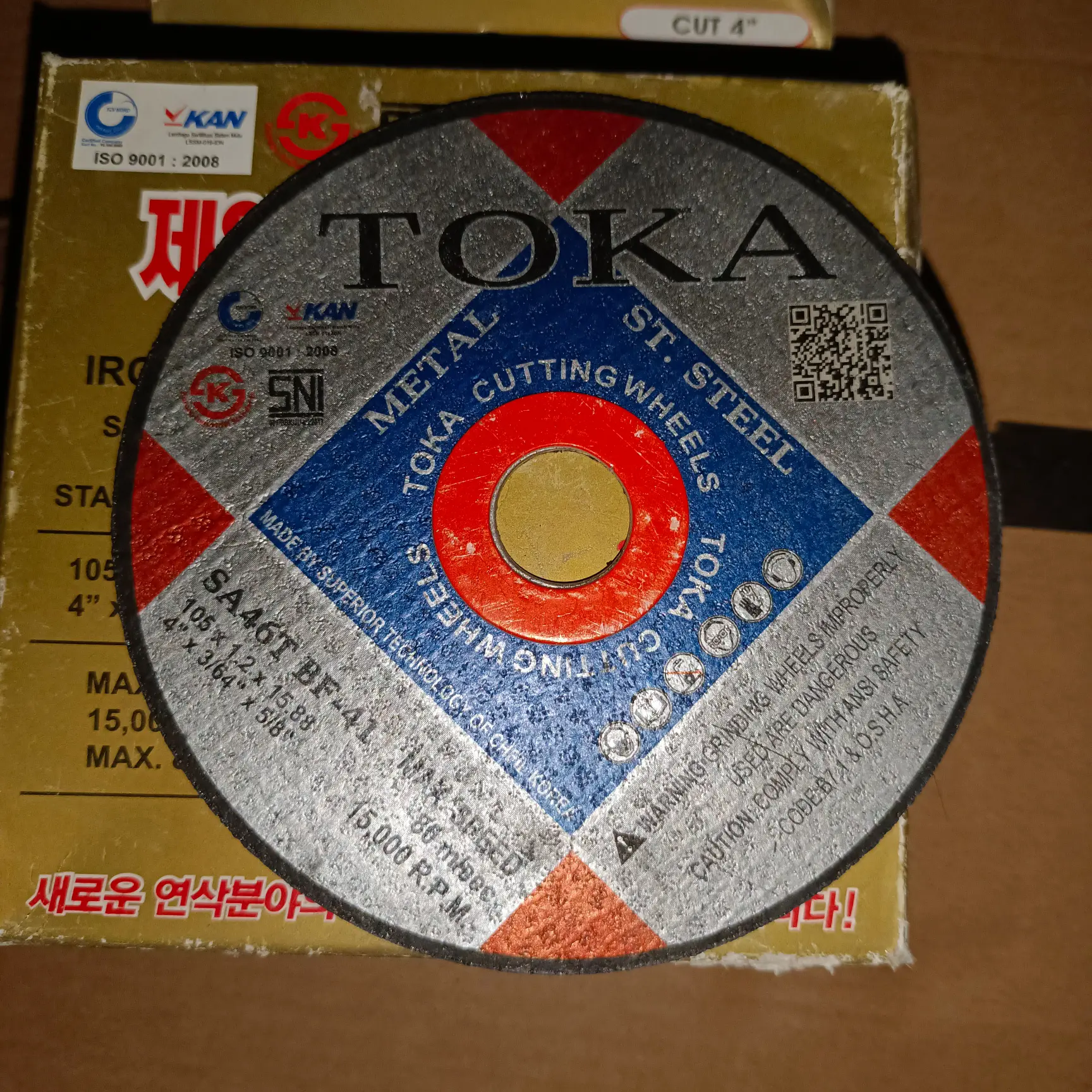 Toka Batu Gerinda Potong 4 inch Cutting Wheel Metal or Stainless Steel