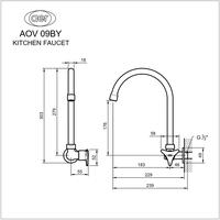 Gambar AER Kran Air Dapur Kuningan Angsa / Brass Kitchen Wall Faucet AOV 09BY dari Sutindo Shop Kota Surabaya 2 Tokopedia