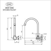 Gambar AER Kran Air Dapur Kuningan Angsa / Brass Kitchen Wall Faucet AOV 03C dari Sutindo Shop Kota Surabaya 2 Tokopedia