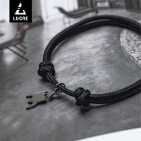 Gambar Lucre Gelang Tali Pria Original - ROCKET | Titanium Anti Karat - Black dari Lucre Jewelry Kota Administrasi Jakarta Timur 4 Tokopedia