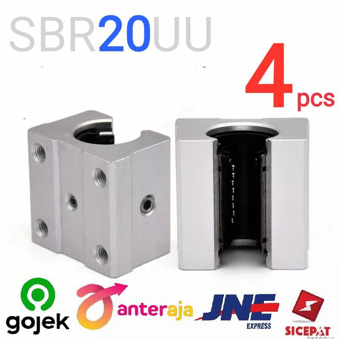 Jual SBR20UU SBR20 SBR 20 linear guide bearing block sliding CNC rail ...