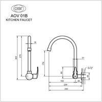 Gambar AER Kran Air Dapur Kuningan Angsa / Brass Kitchen Wall Faucet AOV 01B dari Sutindo Shop Kota Surabaya 2 Tokopedia