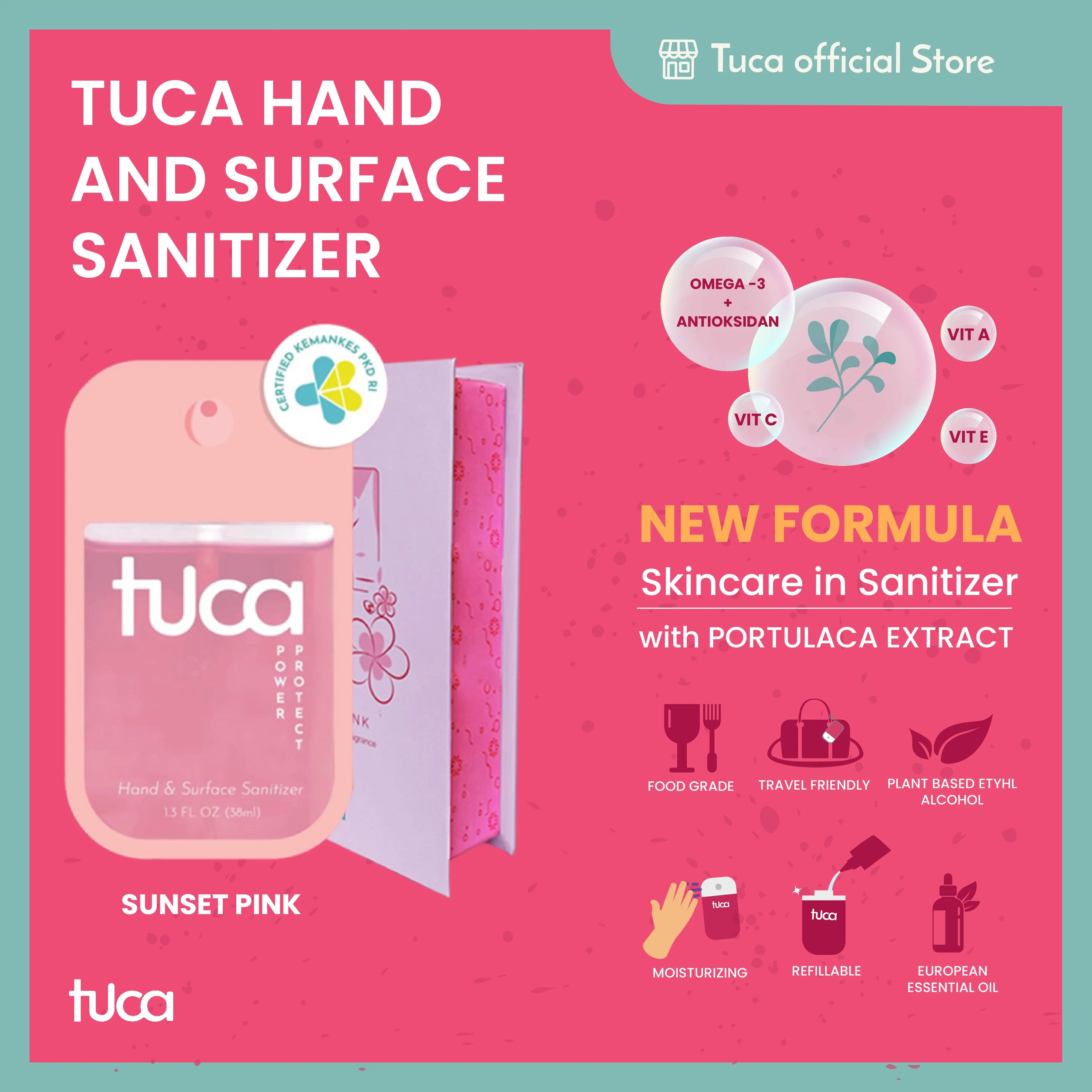 Tuca Hand and Surface Sanitizer - Sunset Pink - Food Grade Protect