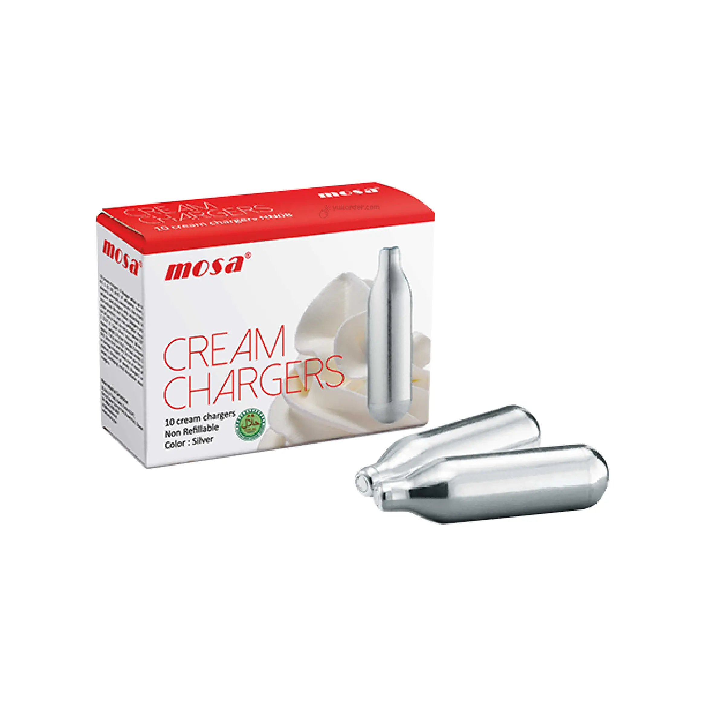 MOSA N20 Cream Charger 10 Pcs Praktis untuk Instant Soda Maker 100% Original dari Taiwan Berat Nett 8gr Isi 300gr