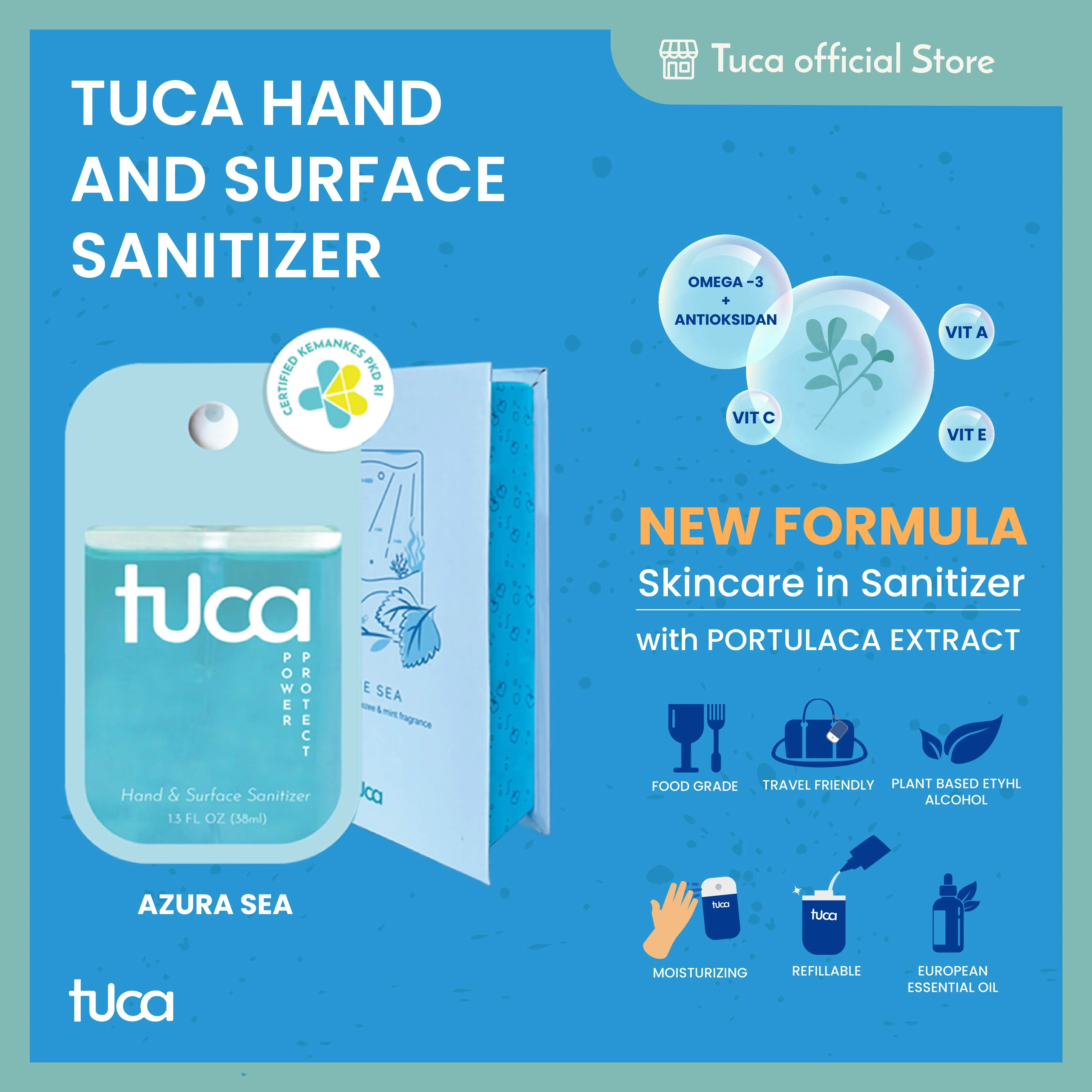 Tuca Hand and Surface Sanitizer - Azure Sea - Food Grade