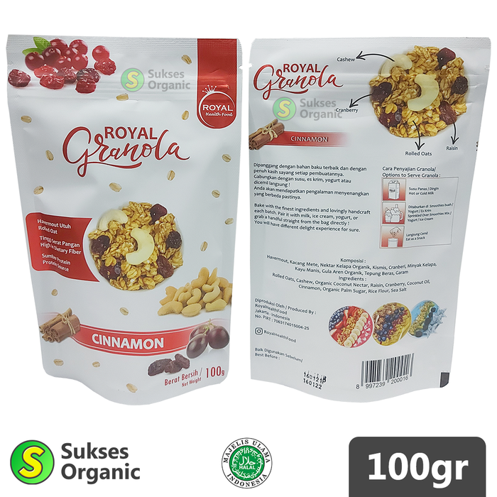 Gambar ROYAL Granola Whole Grain 100gr - Peanut Butter dari Sukses Organic Kota Tangerang Selatan 4 Tokopedia