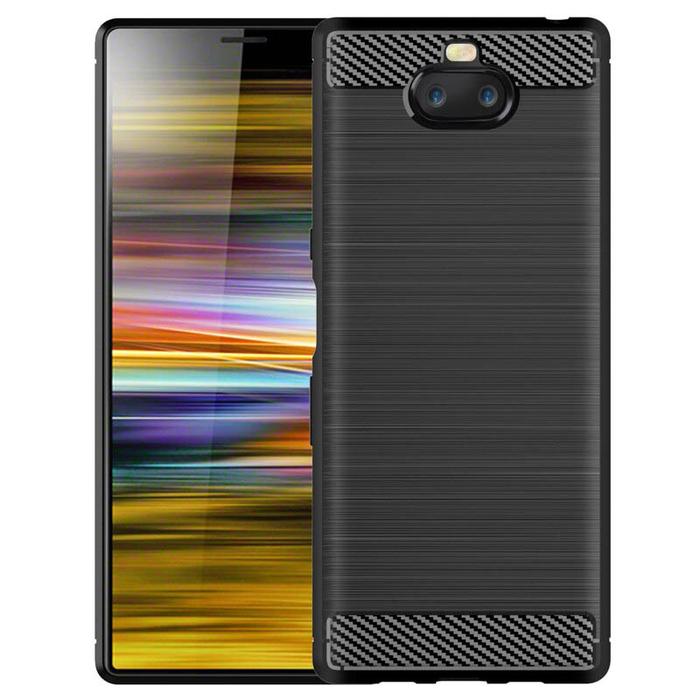 Gambar Armor Carbon TPU Case Sony Xperia 10 - Casing Black Soft Cover Hitam dari Logay Acc Kota Bandung Tokopedia