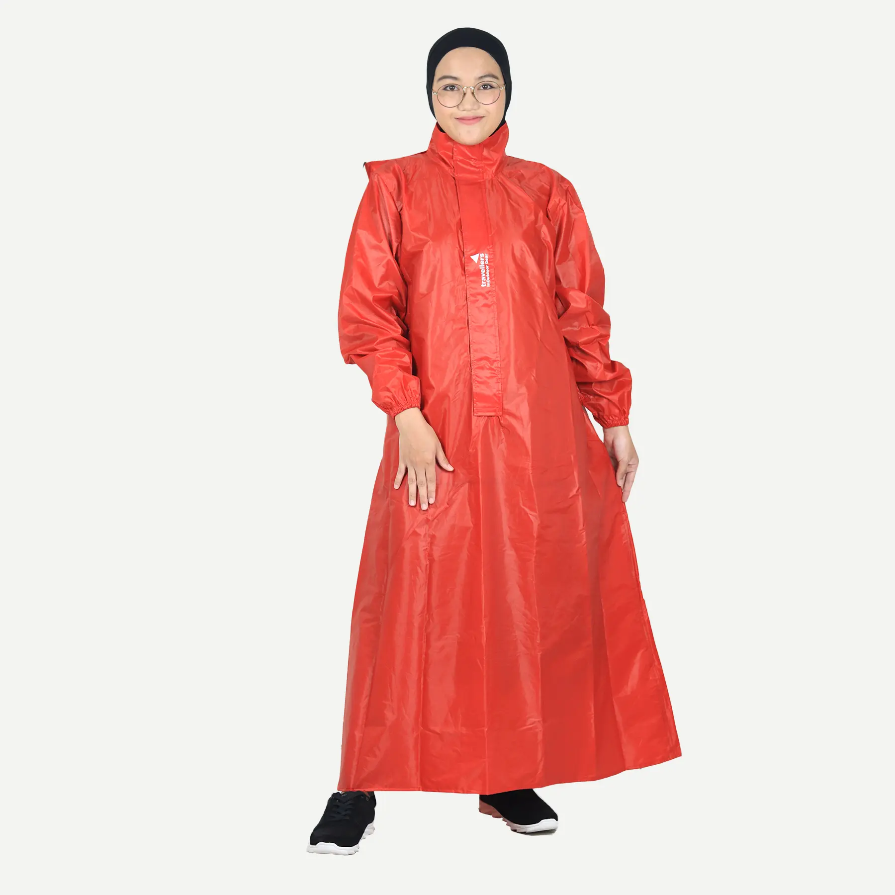 Travellers Raincoat Jas Hujan Syar'i Perempuan Muslimah Red Series