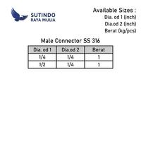 Gambar Male Connector SS316 1/2 In x 1/4 In dari Sutindo Shop Kota Surabaya 3 Tokopedia