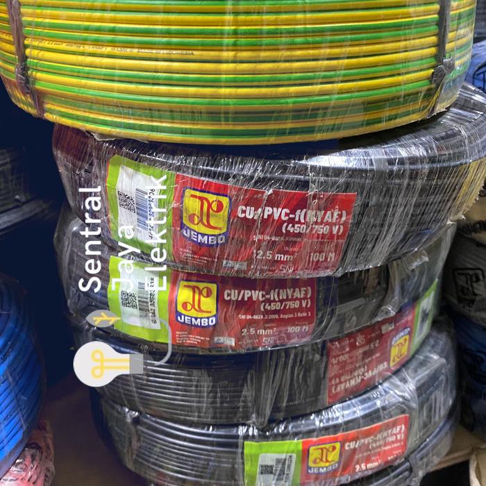 Gambar KABEL NYAF / SERABUT 2.5 2,5 mm 100M (METER) JEMBO - Hitam dari Sentral Jaya Elektrik Kota Administrasi Jakarta Pusat Tokopedia