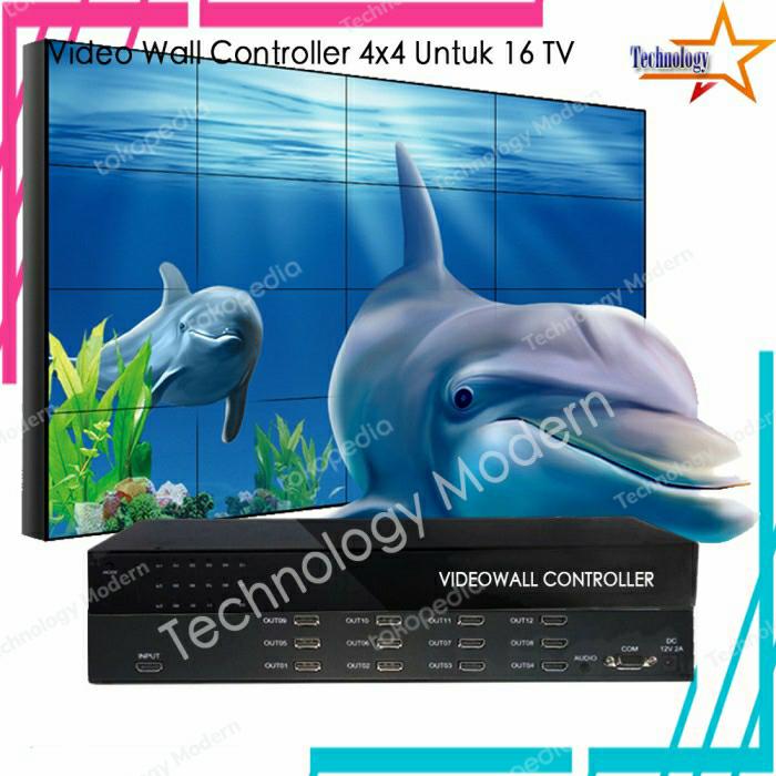 4K HDMI Video wall Controller 4x4 Untuk 16 TV (Menjadi 1 Gambar Besar)