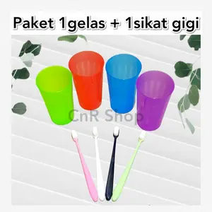 gelas warna sikat gigi nano micro sensitif ngilu lembut paket custom
