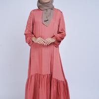 Gambar Mimamim Gamis Muslim - Dress Chafia Silky - Red dari Mimamim Kota Bandung 3 Tokopedia