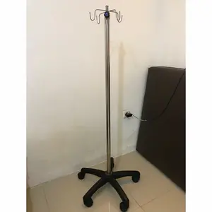 tiang infus stainless steel kaki 5 pengait 4/tiang infus