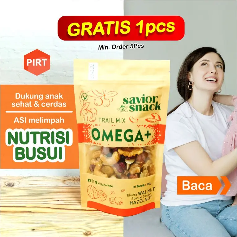Snack OMEGA+ PELANCAR ASI IBU MENYUSUI SUPLEMEN MAKANAN SEHAT ALAMI