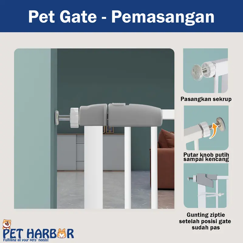 Pet Gate / Pagar Pintu Anjing / Pagar Pintu Pembatas Anjing / Dog Gate 3