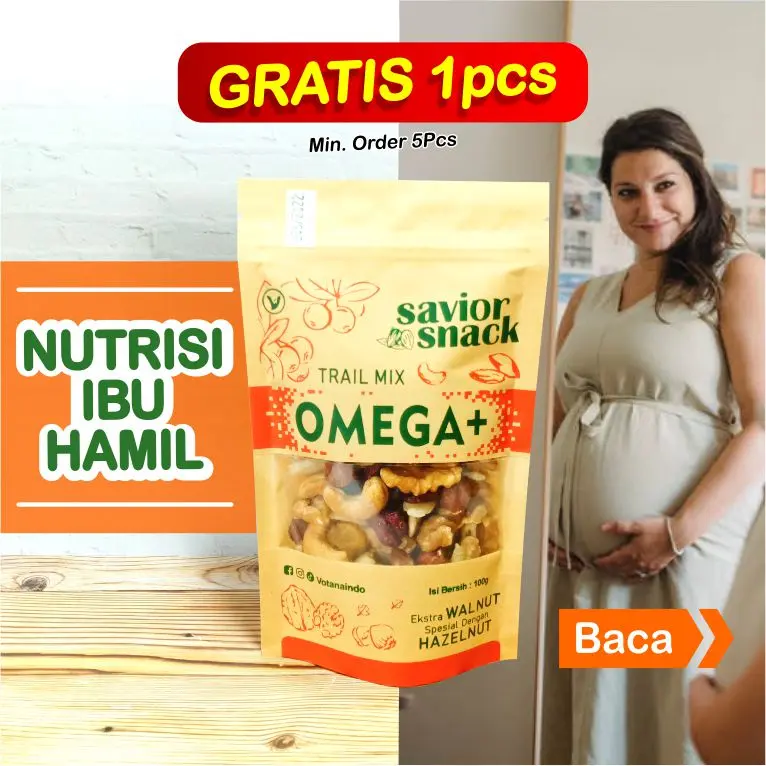 CEMILAN IBU HAMIL TRIMESTER 1, 2 & 3 Omega+ MAKANAN SEHAT UNTUK JANIN