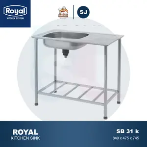 KITCHEN SINK ROYAL SB 31 K MEJA BAK CUCI PIRING PORTABLE - Kaki Siku