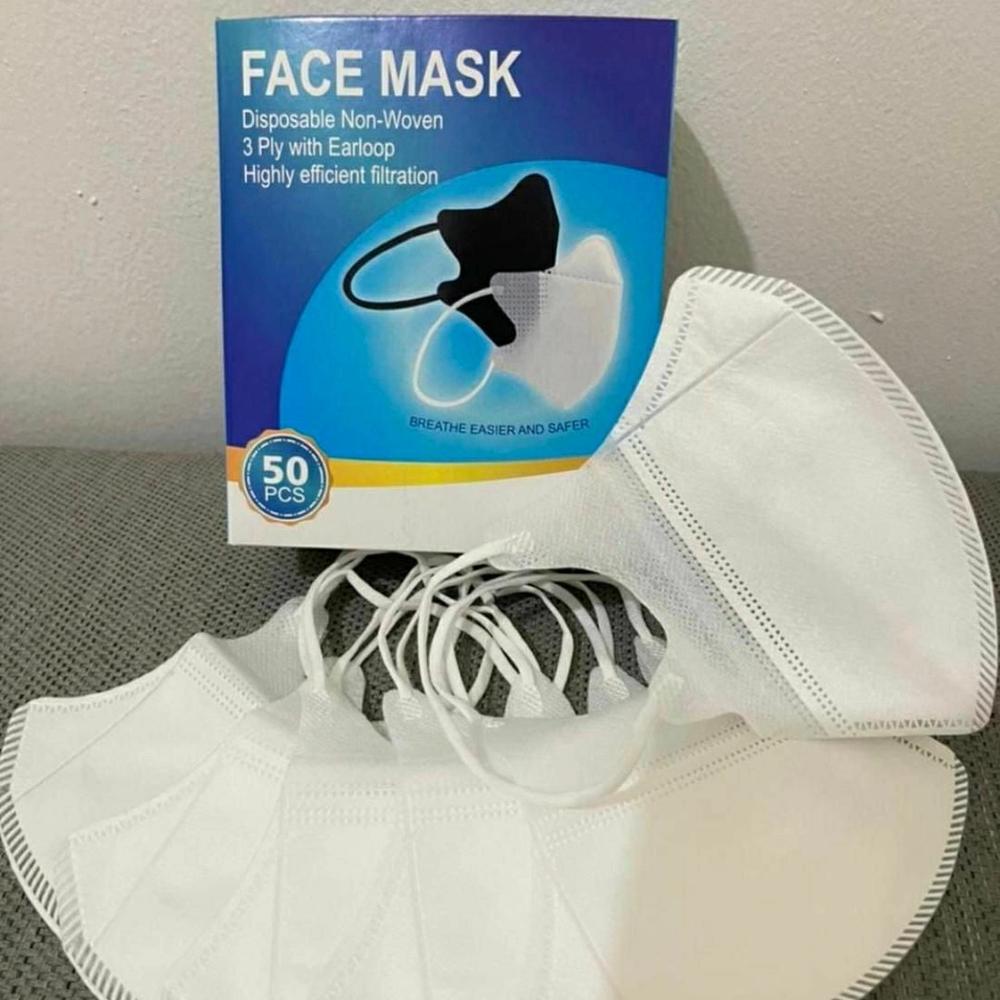 Masker duckbill face mask 3 ply isi 50pcs - Putih