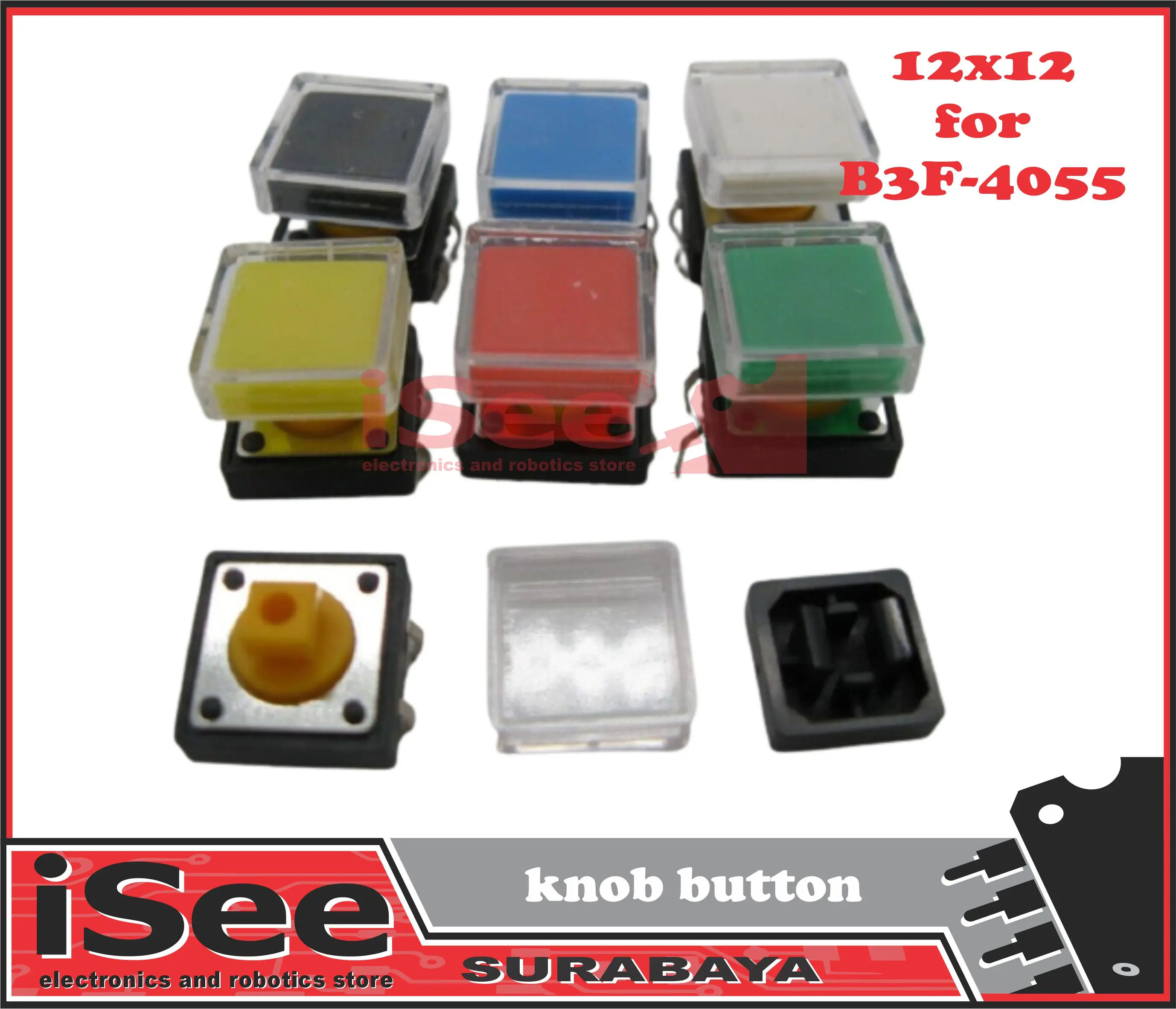 10Pcs square cover cap for 12*12mm push Button Tactile Tact Switch b3f-4055